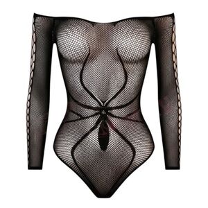 Black WIDOW Spider Fishnet Mesh One Piece - EXOTIC DANCEWEAR